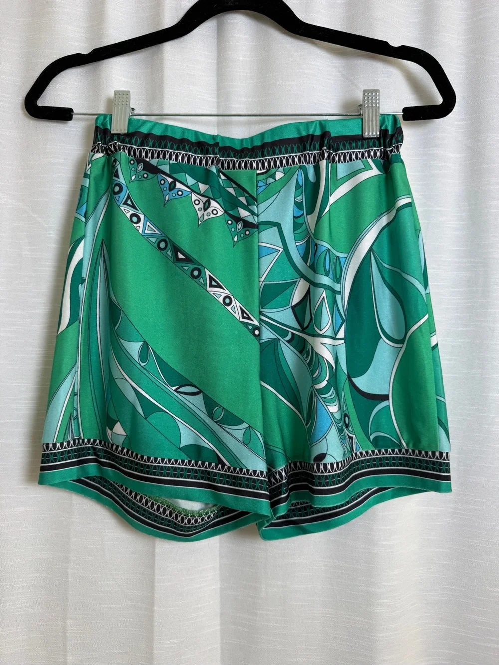Green Abstract Print Kimono & Shorts Matching Set | Size S